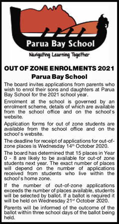 Out of Zone Enrolments 2021